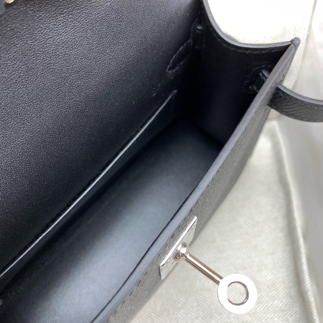 에르메스 미니 켈리백19 블랙 은장